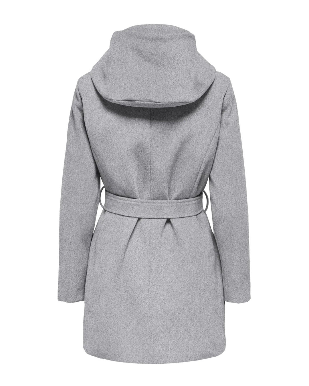 JDY frakke viola life hood belt light grey melange