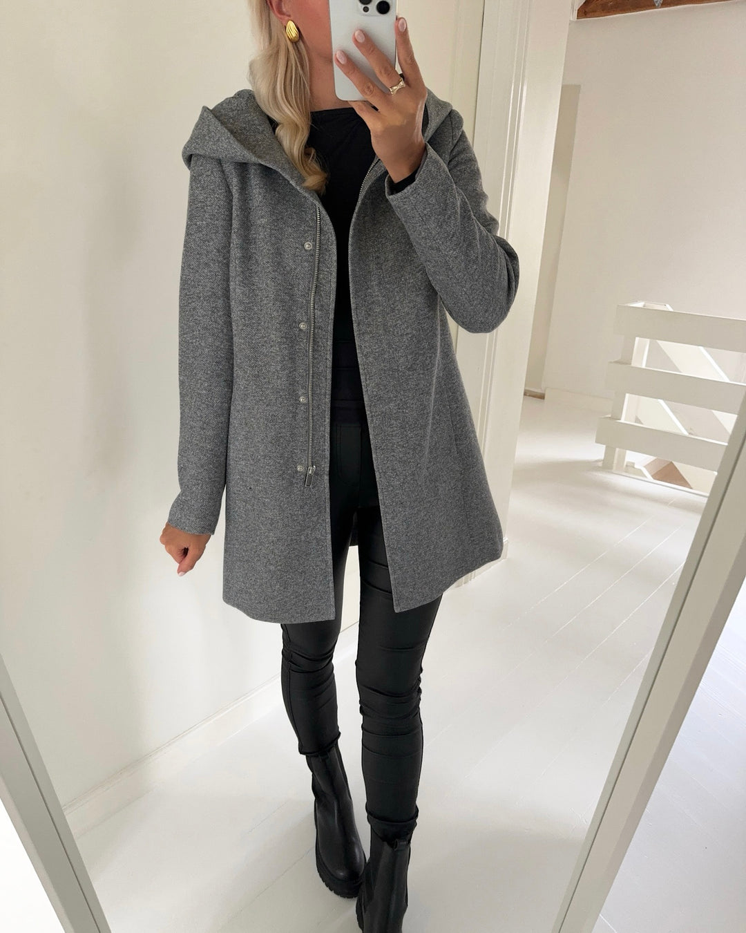 Vero Moda jakke verodona ls light grey melange