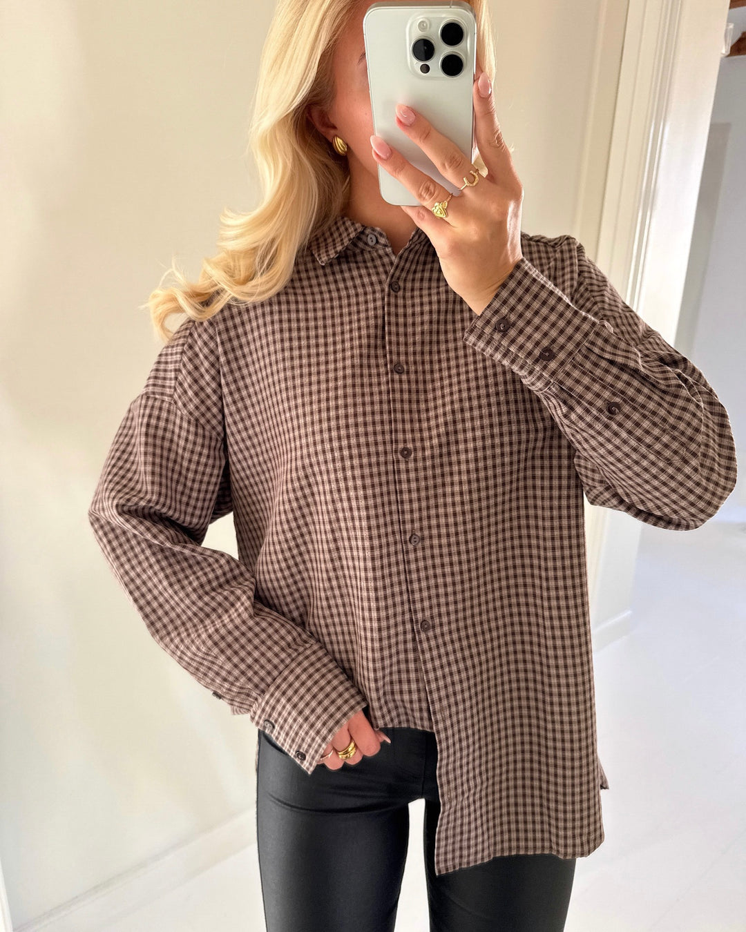A-View skjorte sonja check darkbrown