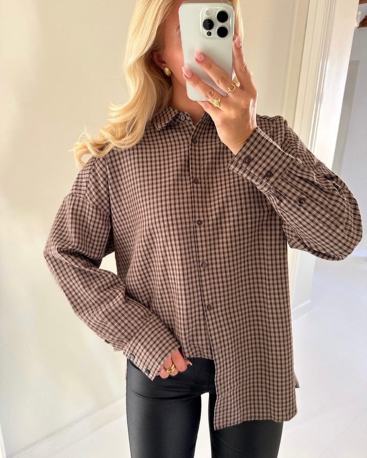 A-View skjorte sonja check darkbrown