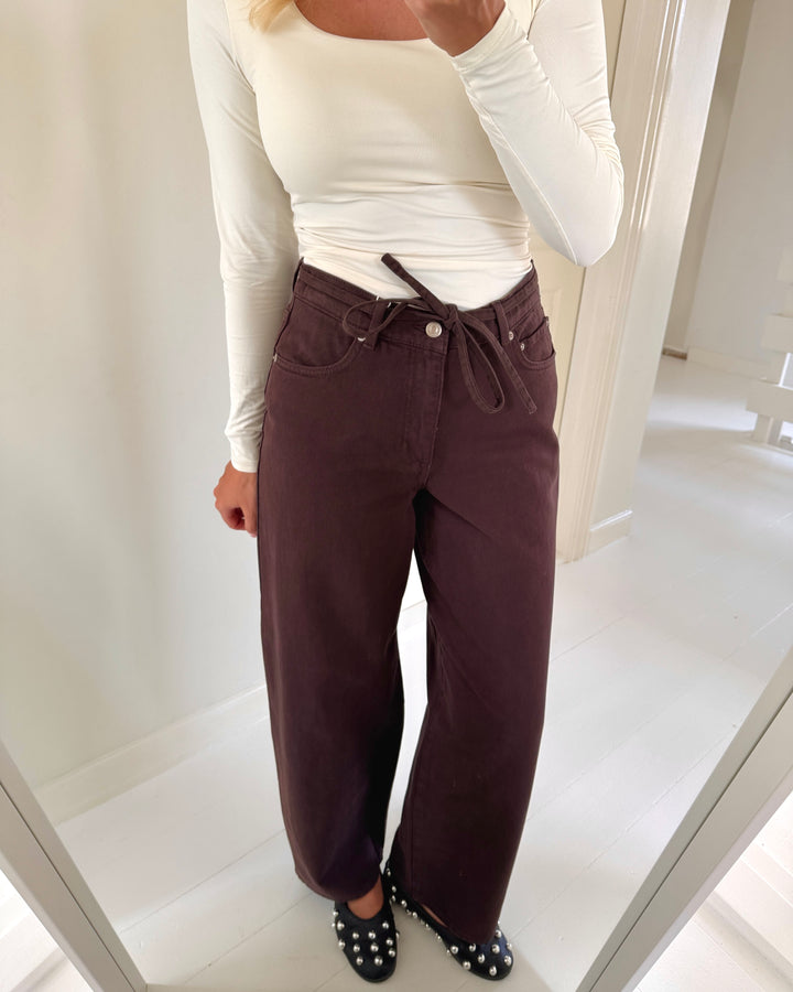 Only jeans gianna mw straight dark brown denim