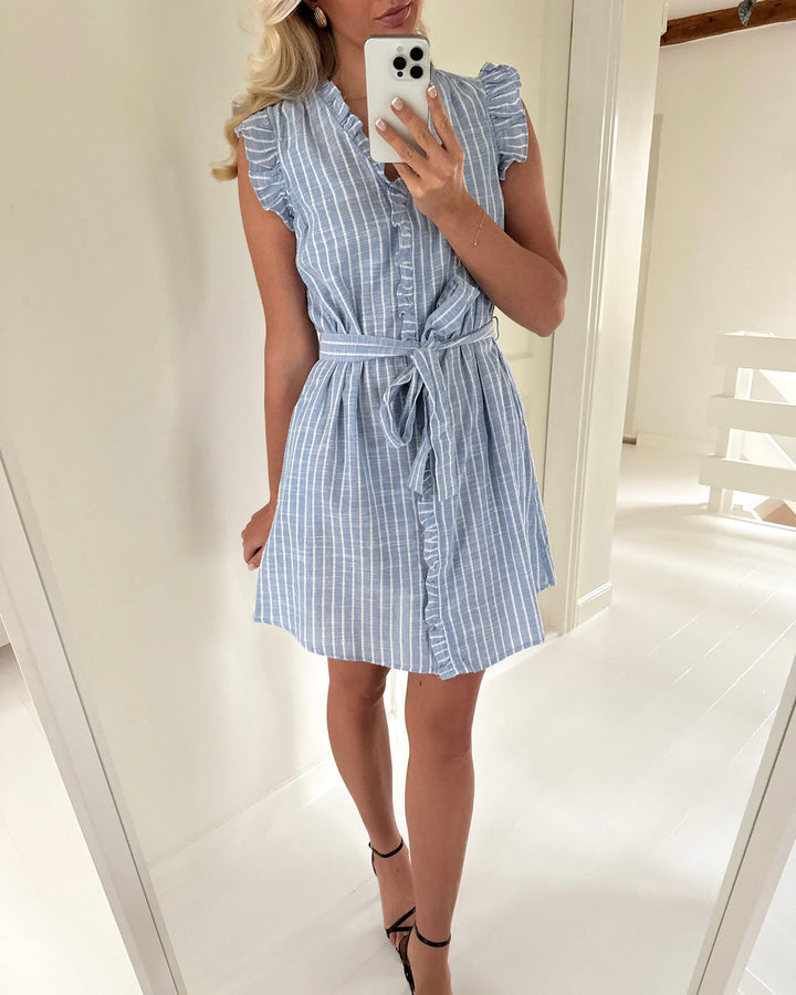 Aware by Vero Moda kjole kaori sl v-neck cornflower/cloud dancer