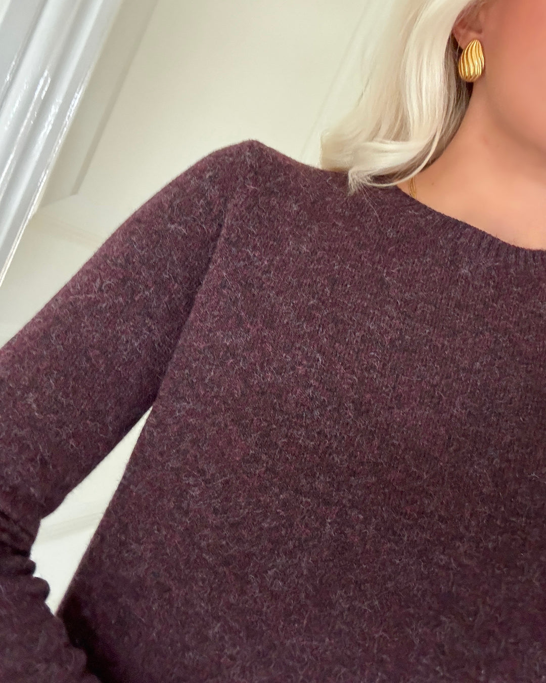 Vero Moda kjole doffy ls o-neck winetasting/w. black melange