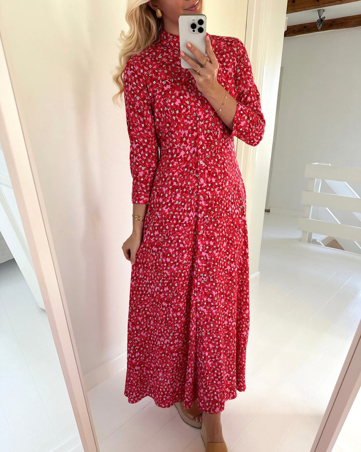 Y.A.S kjole savanna long shirt cyclamen/polly print