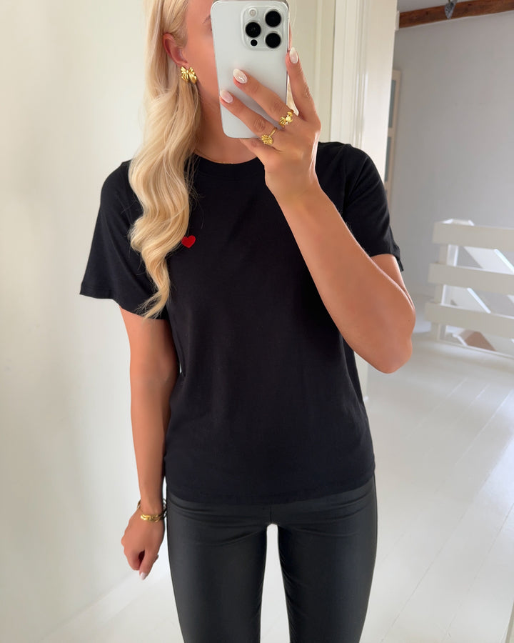 JDY t-shirt pisa ss print black/bittersweet heart