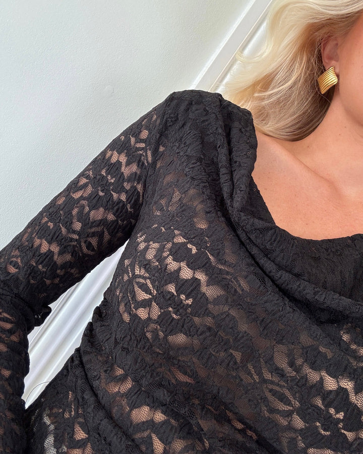 Vero Moda bluse talula ls boat black - FORUDBESTILLING LEV. UGE 23