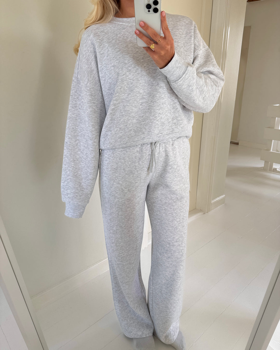 Only bukser best straight light grey melange
