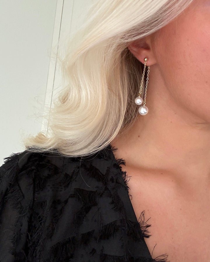 Pieces øreringe fioni gold colour/mop