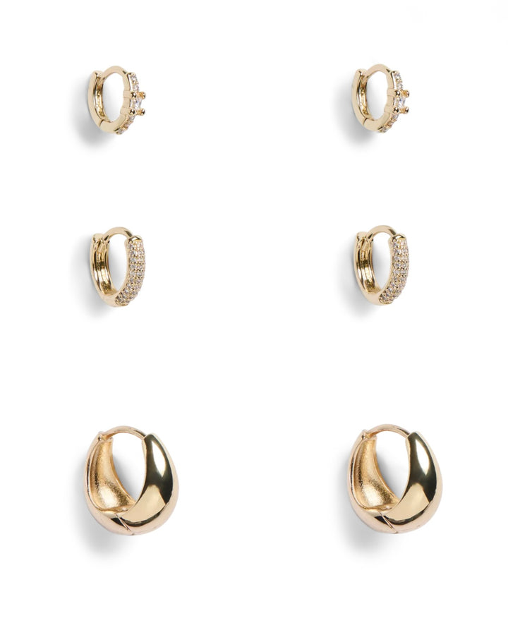 Pieces øreringe otelia 3-pack gold colour