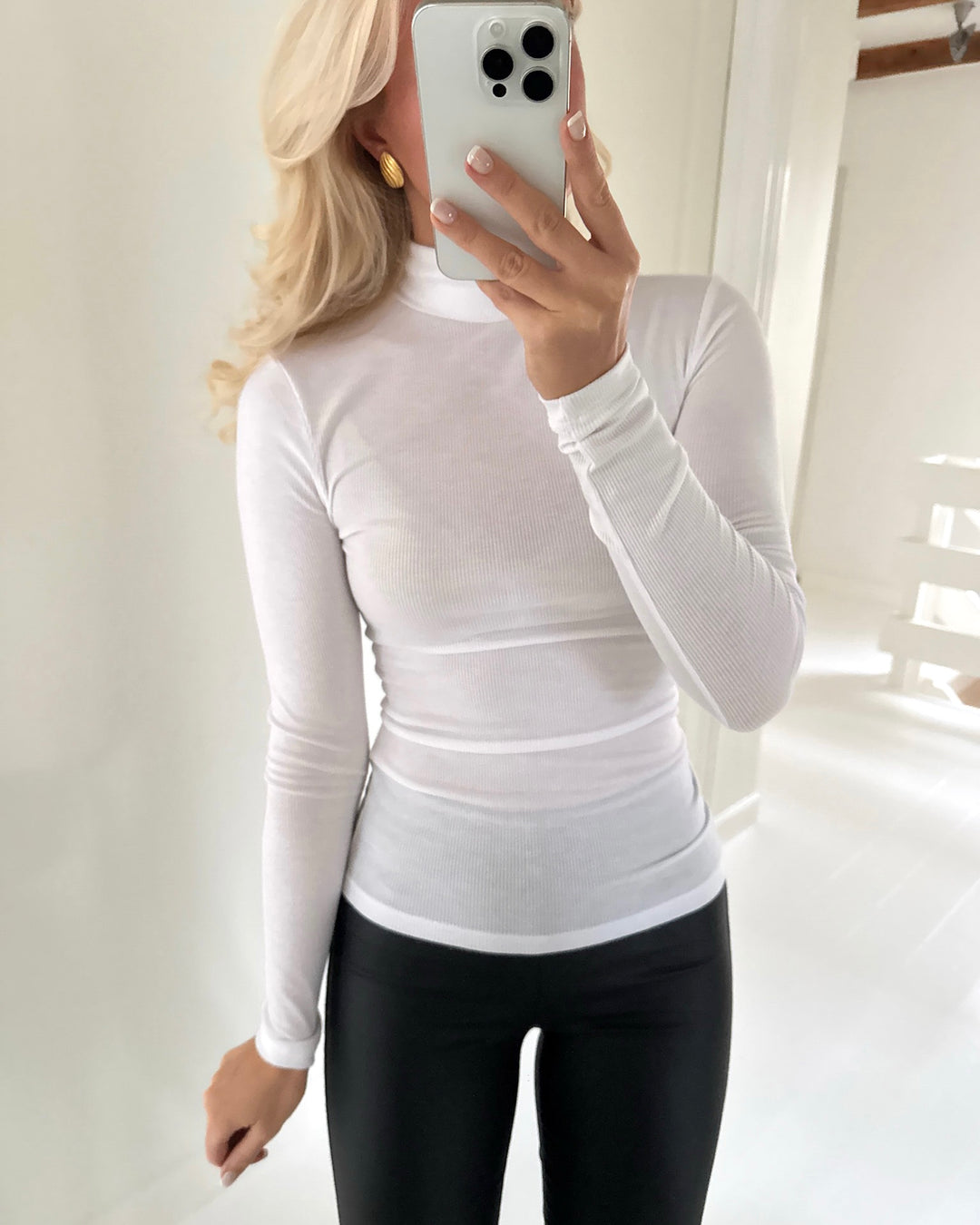 Pieces bluse pippi ls bright white