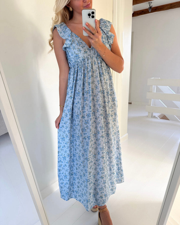 Vero Moda kjole josie sl ankle frill cashmere blue blue molly