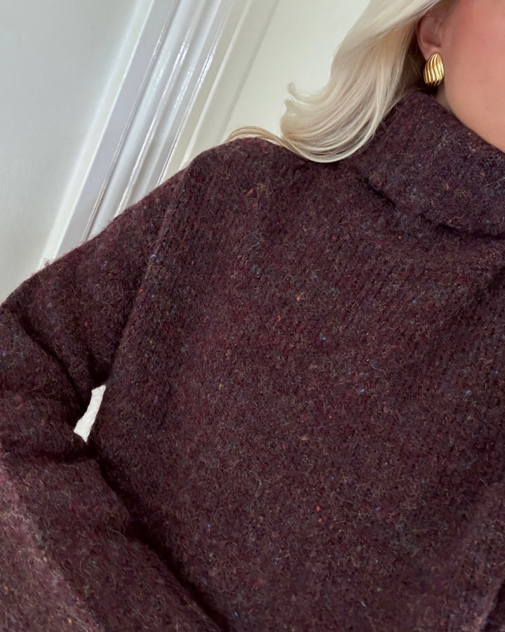 Vero Moda strik ingrid ls roll neck winetasting/melange