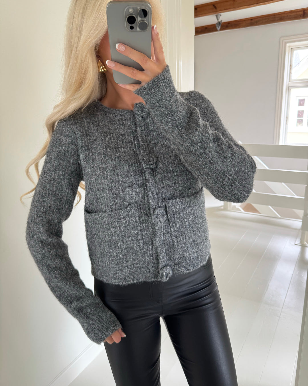 Vero Moda cardigan blossom ls o-neck medium grey melange