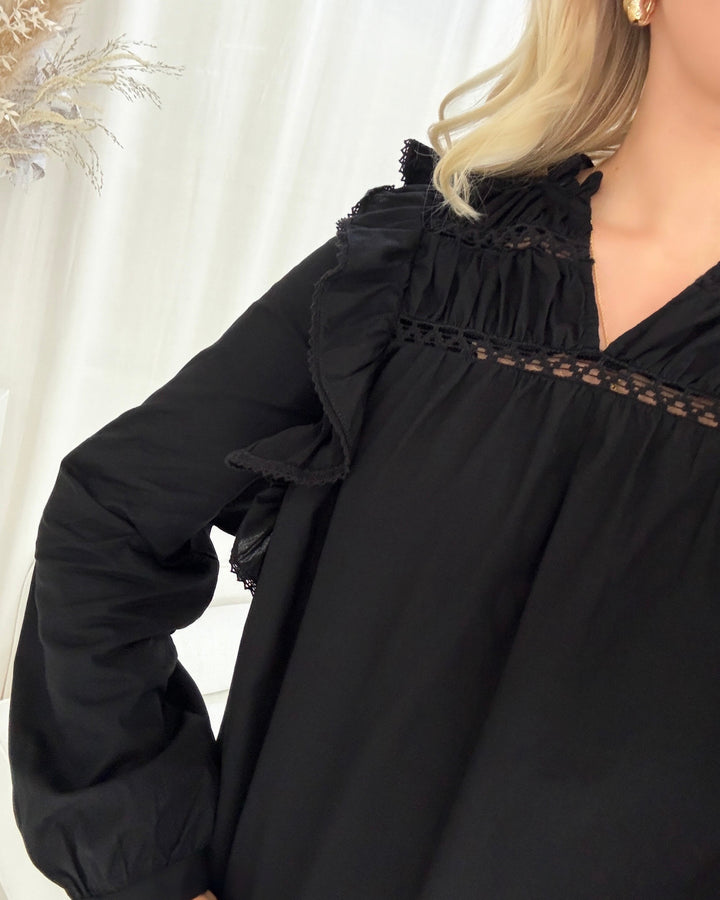 Pieces bluse makenna new black