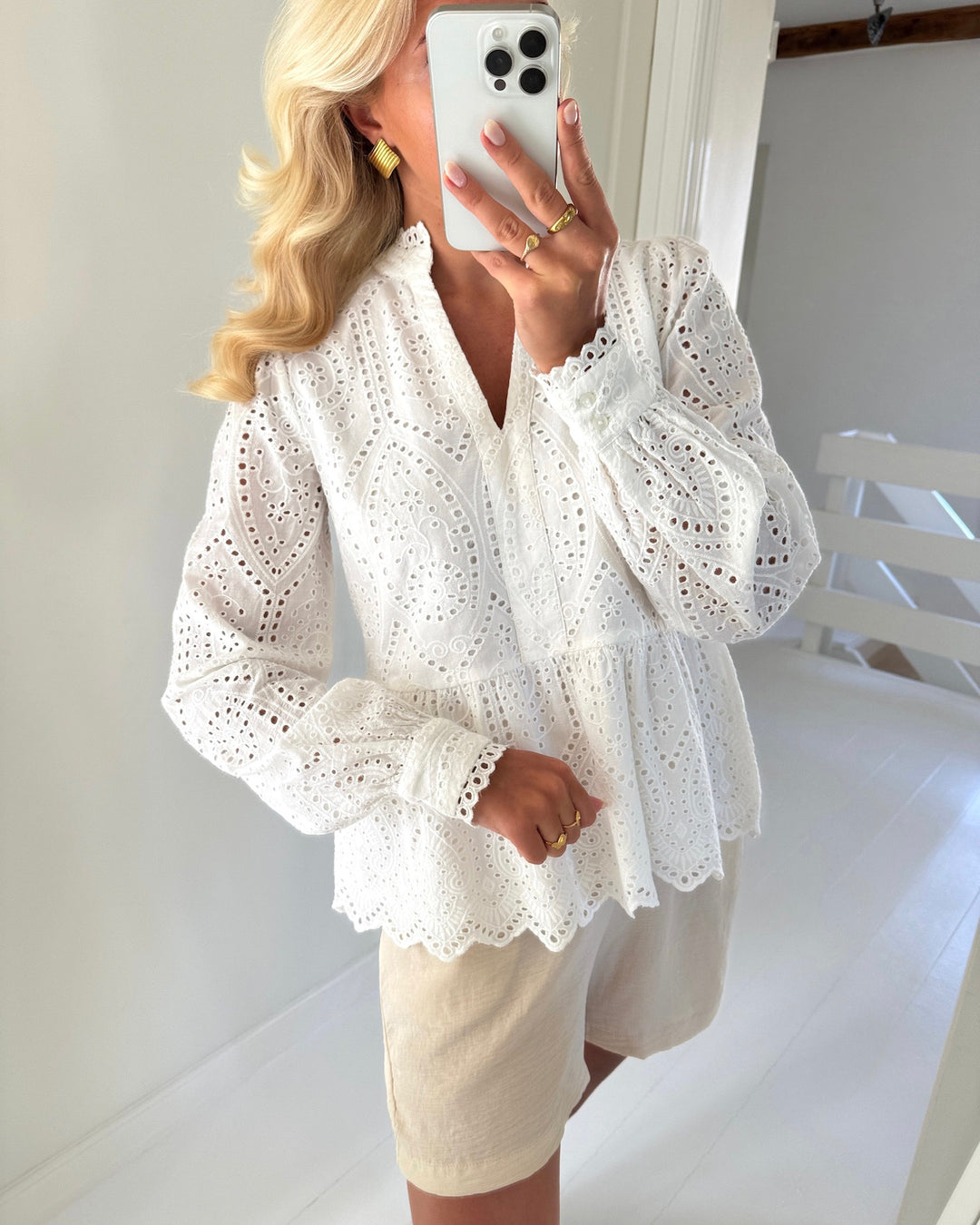 Y.A.S bluse holi ls star white