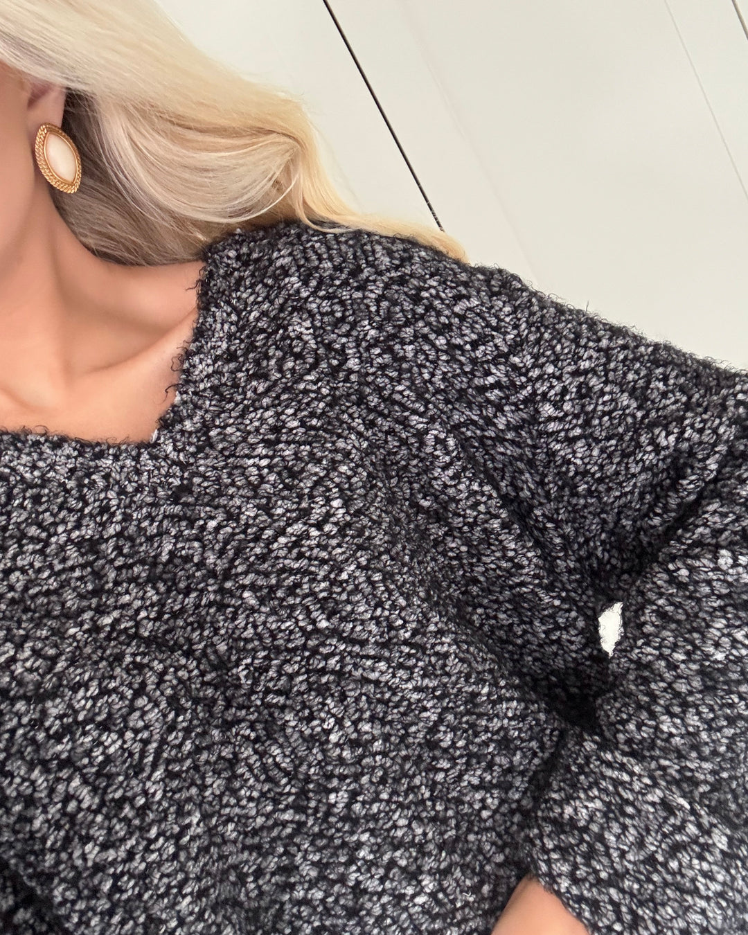 Sister's Point striktrøje hoba-v.pu salt/peper