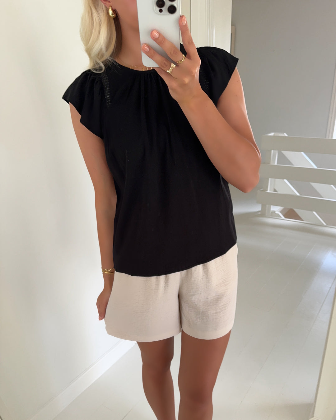 Vero Moda top bella ls lace black
