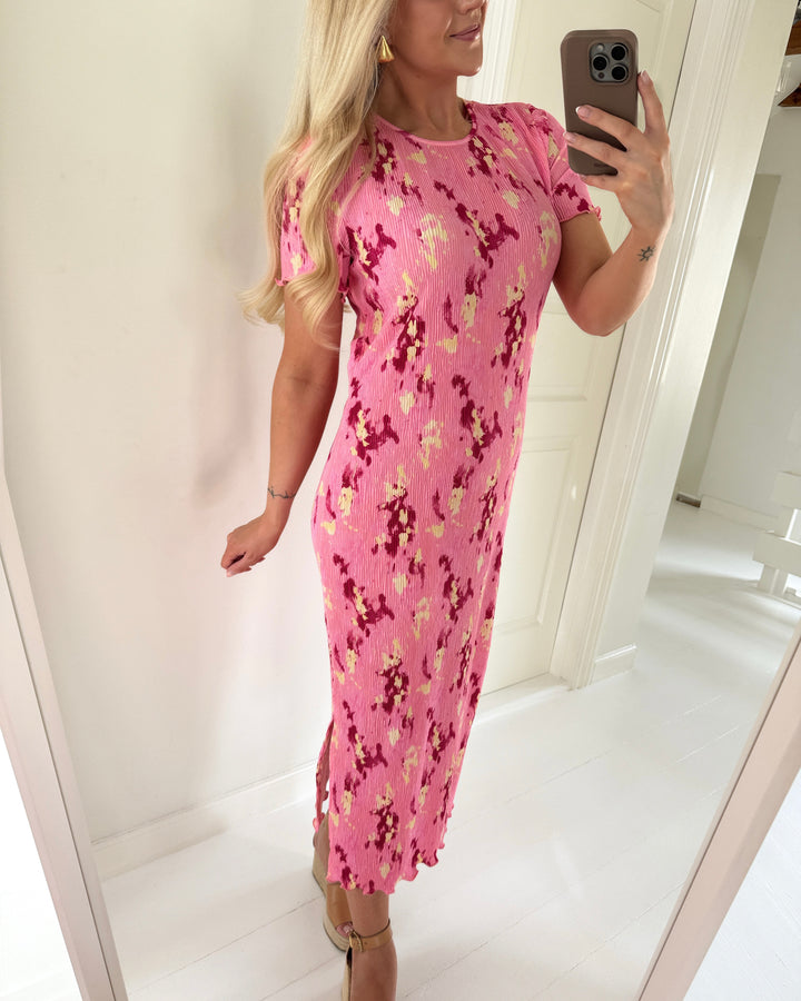Pieces kjole flora ss sea pink splatter