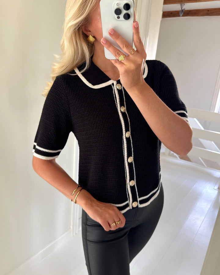 Y.A.S cardigan klomi ss knit black