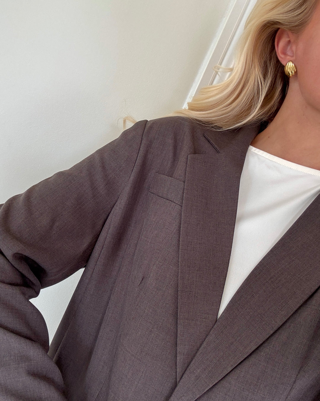 Only blazer linda ls boyfr mel chocolate torte/melange