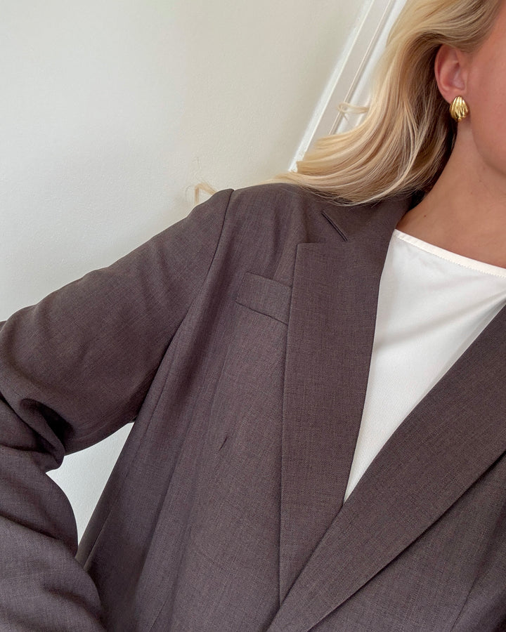 Only blazer linda ls boyfr mel chocolate torte/melange