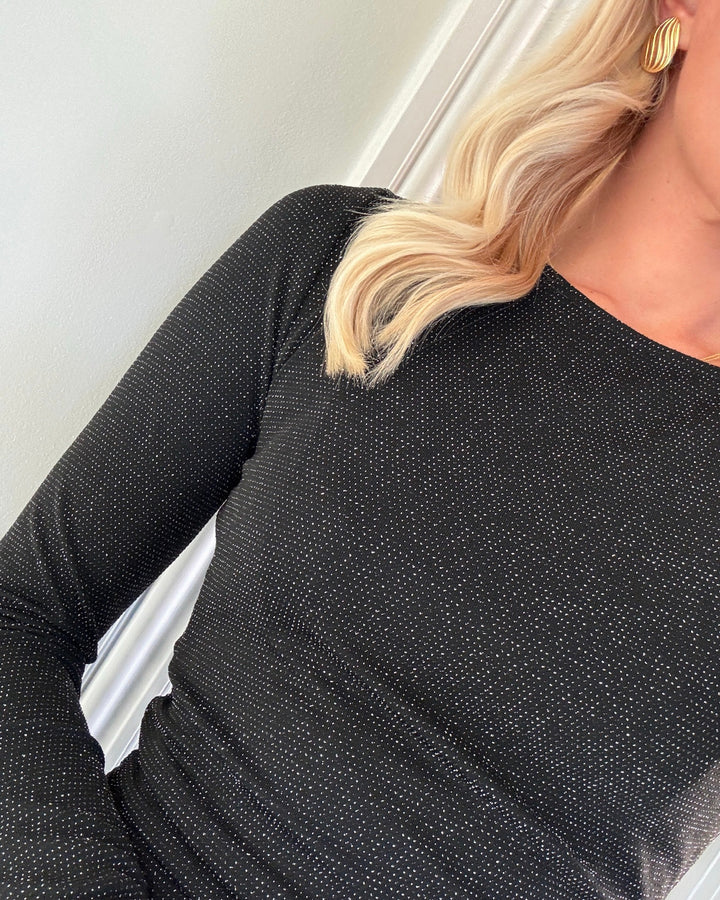 Vero Moda kjole kanva ls black/silver lurex