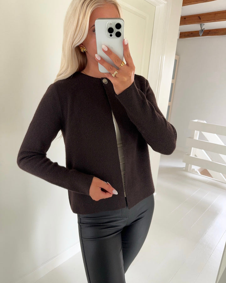 Vero Moda cardigan marina ls o-neck chocolate torte/melange