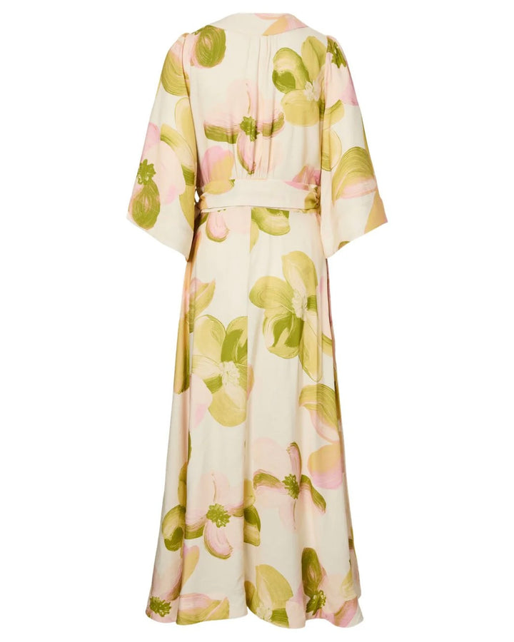 Y.A.S kjole marga 3/4 wrap long pristine marga aop - FORUDBESTILLING LEV. UGE 14