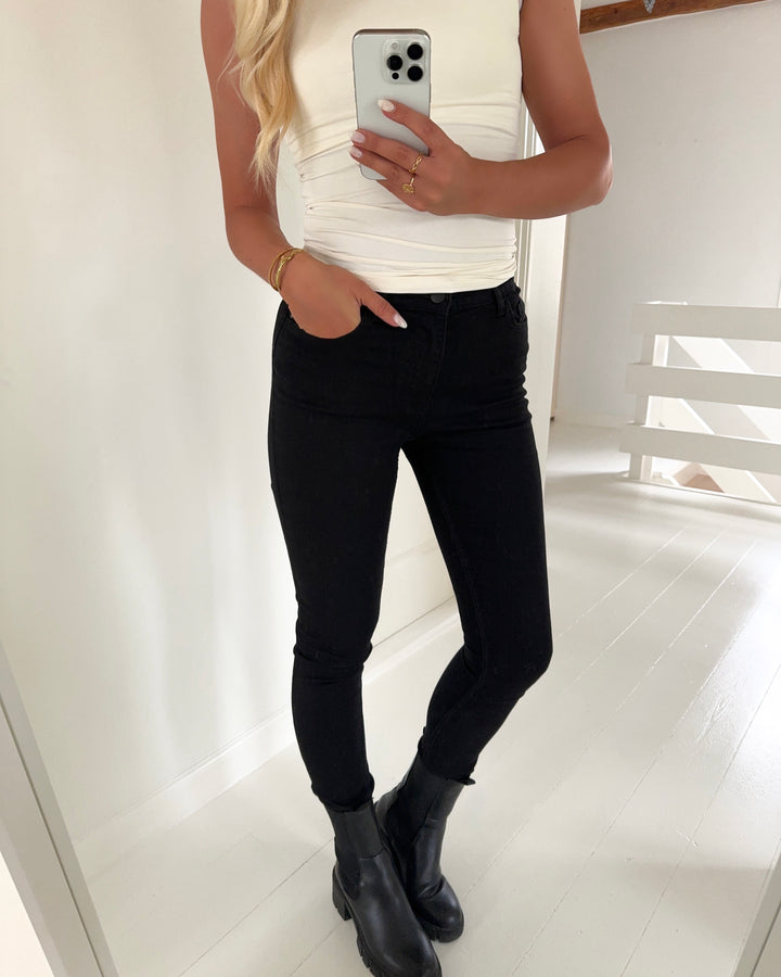 JDY bukser moon hw skinny black dnm noos black denim
