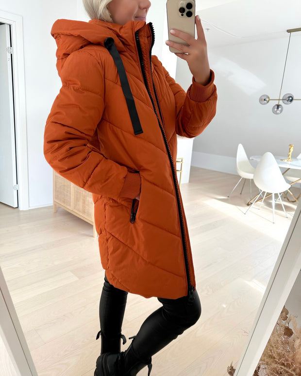 Skylar padded hood jacket bombay brown