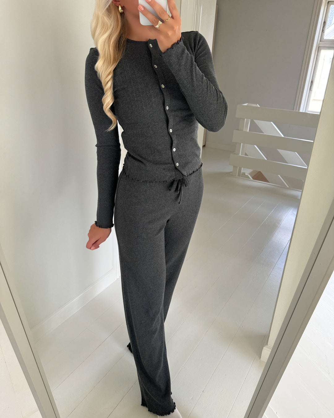 JDY bukser salsa life loose jrs dia dark grey melange