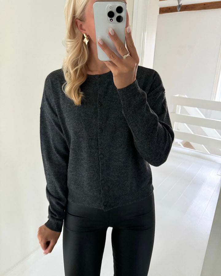 Vero Moda cardigan marina ls o-neck dark grey melange