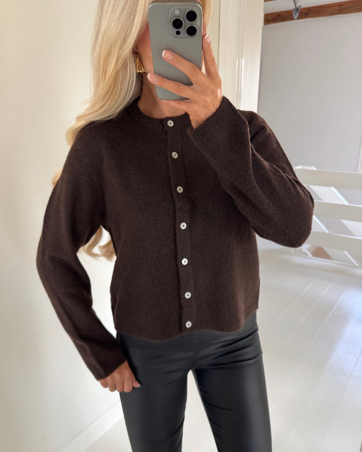 Only striktrøje simoni ls o-neck coffee bean/melange