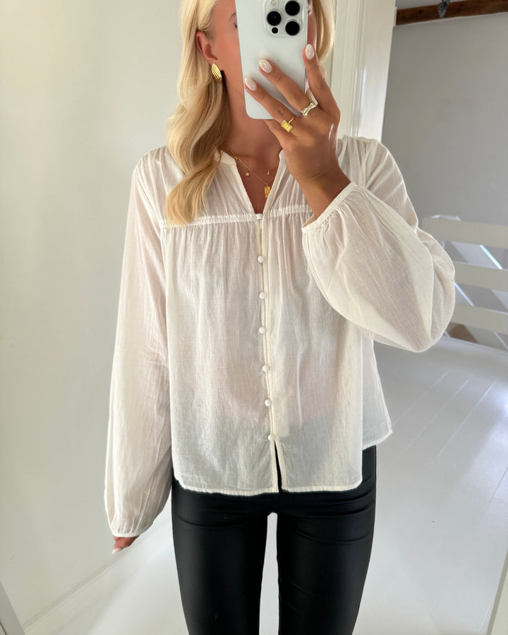 Pieces bluse kenna ls cloud dancer