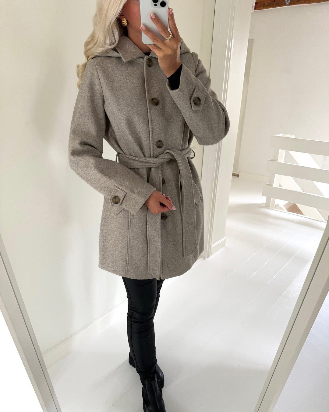 Vero Moda frakke vincechelsea silver mink/melange - FORUDBESTILLING LEV. UGE 47