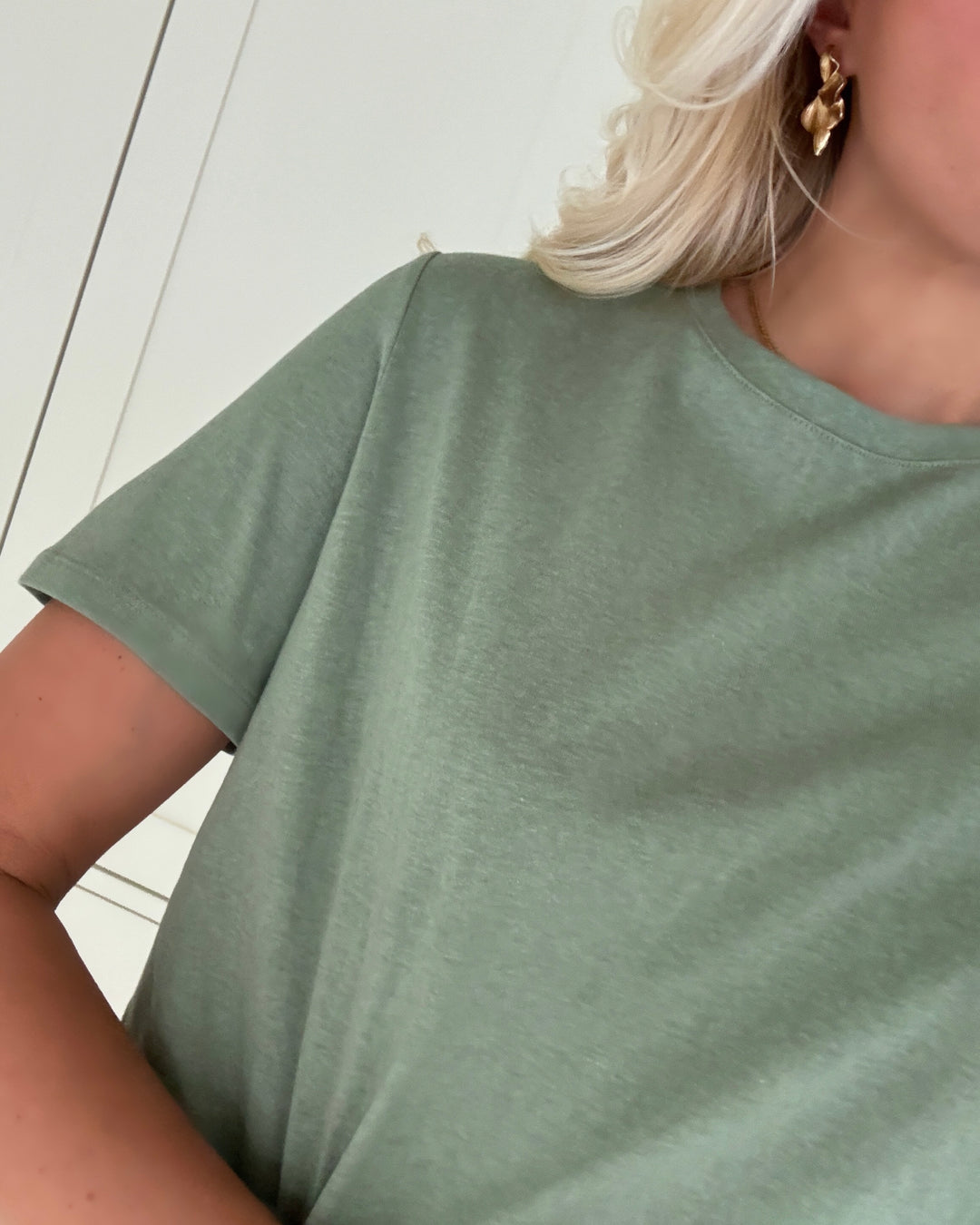 Vero Moda kjole tass ss o-neck 7/8 hedge green