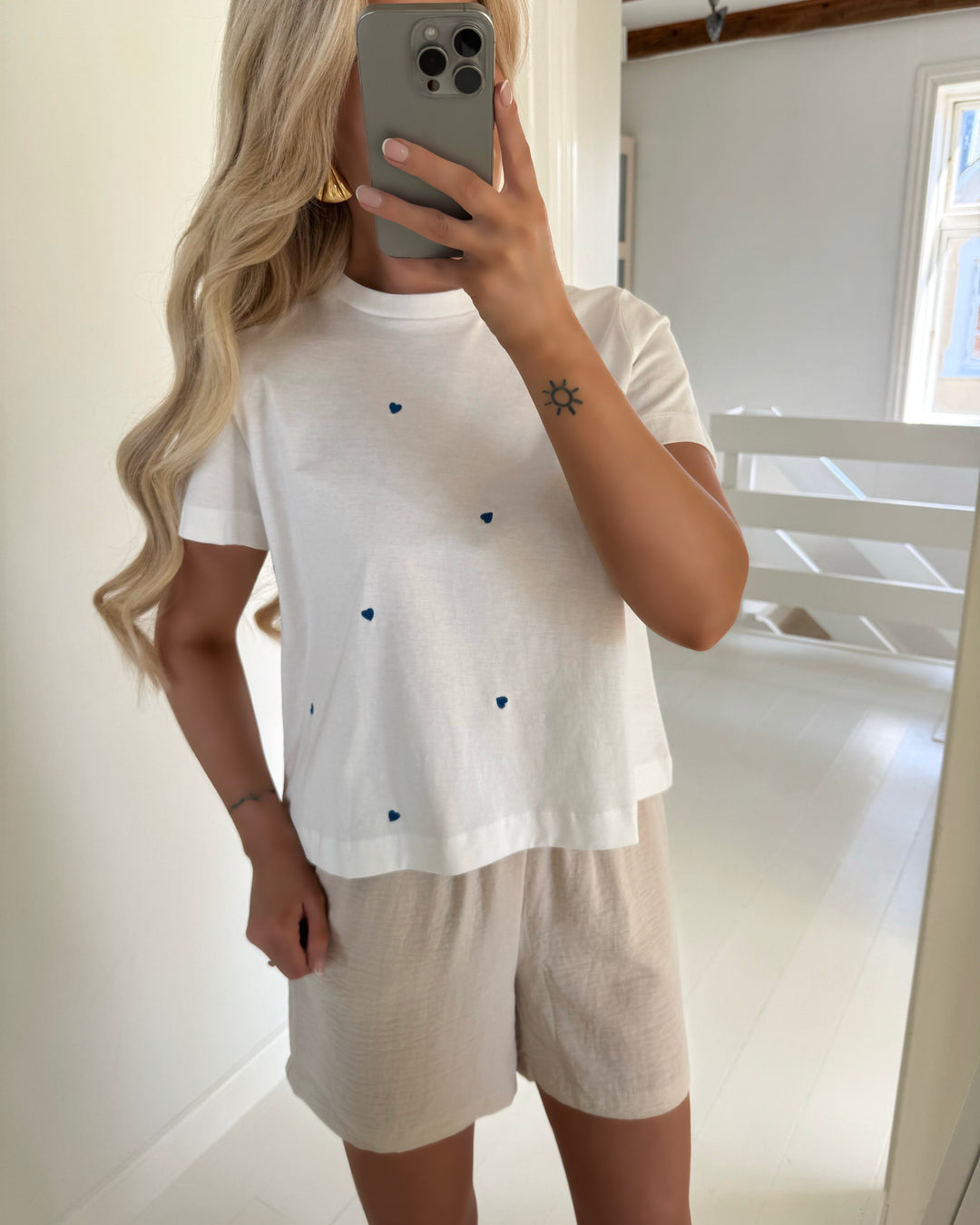 Vero Moda t-shirt solvei mette ss snow white/hearts