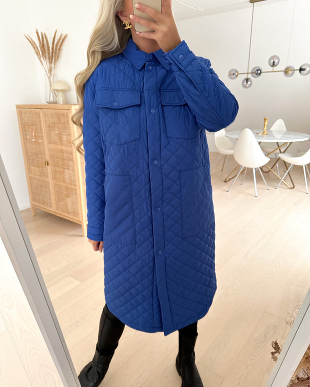 Jennifer quilt long shacket dazzling blue