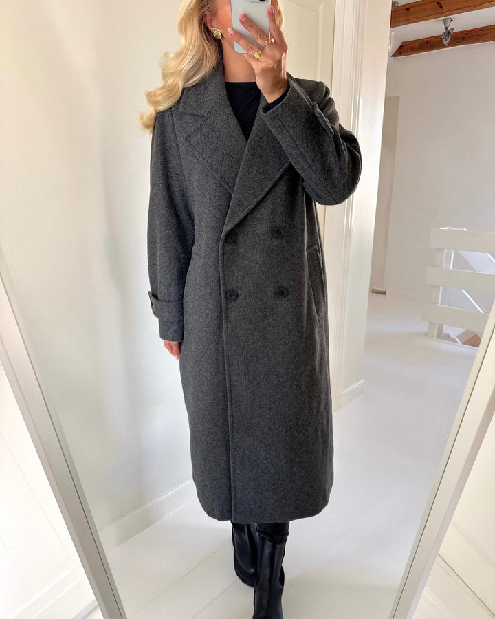 Vero Moda jakke eva long medium grey melange