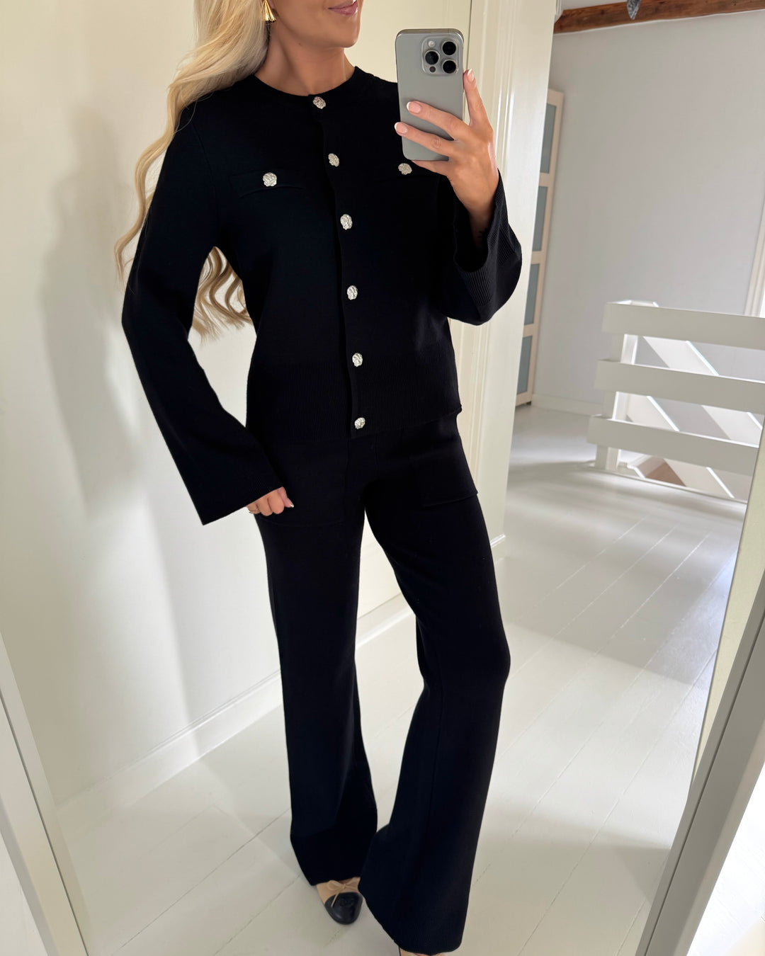 Y.A.S bukser pimi hw knit black