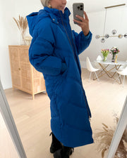 Felicity long puffer jacket princess blue