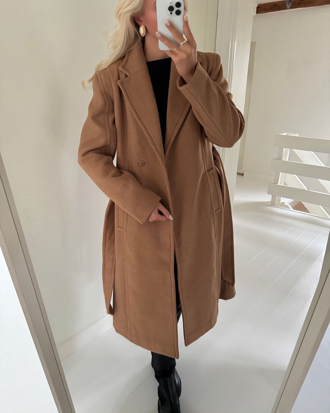 Y.A.S frakke kali wool blend tobacco brown