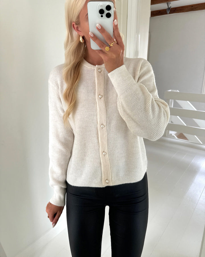 JDY cardigan lumi life ls button knit birch/melange