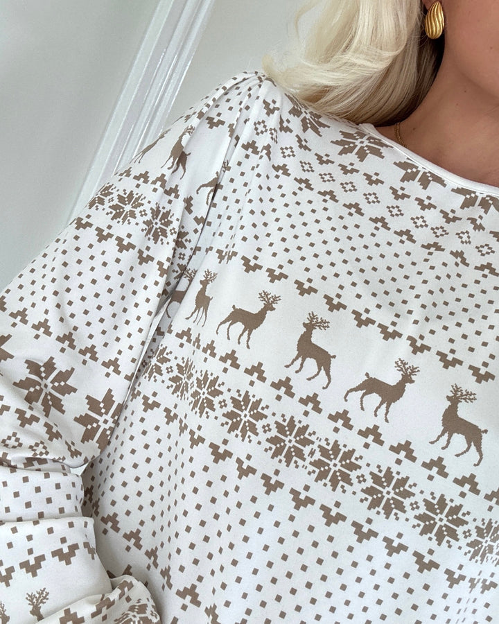 Vero Moda bluse chris ls o-neck cloud dancer/silver mink xmas