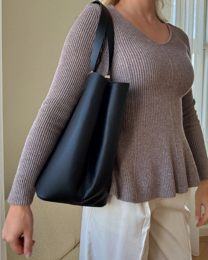Pieces taske kopa shopper black