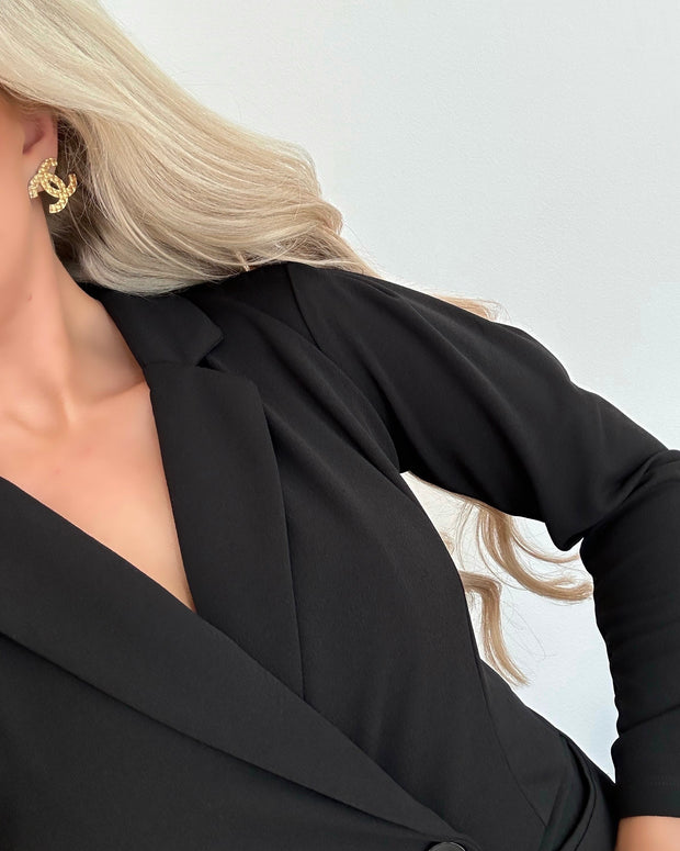Catia elsa l/s blazer dress black