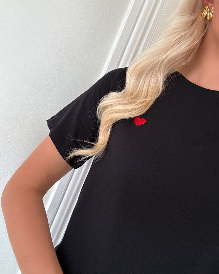 JDY t-shirt pisa ss print black/bittersweet heart