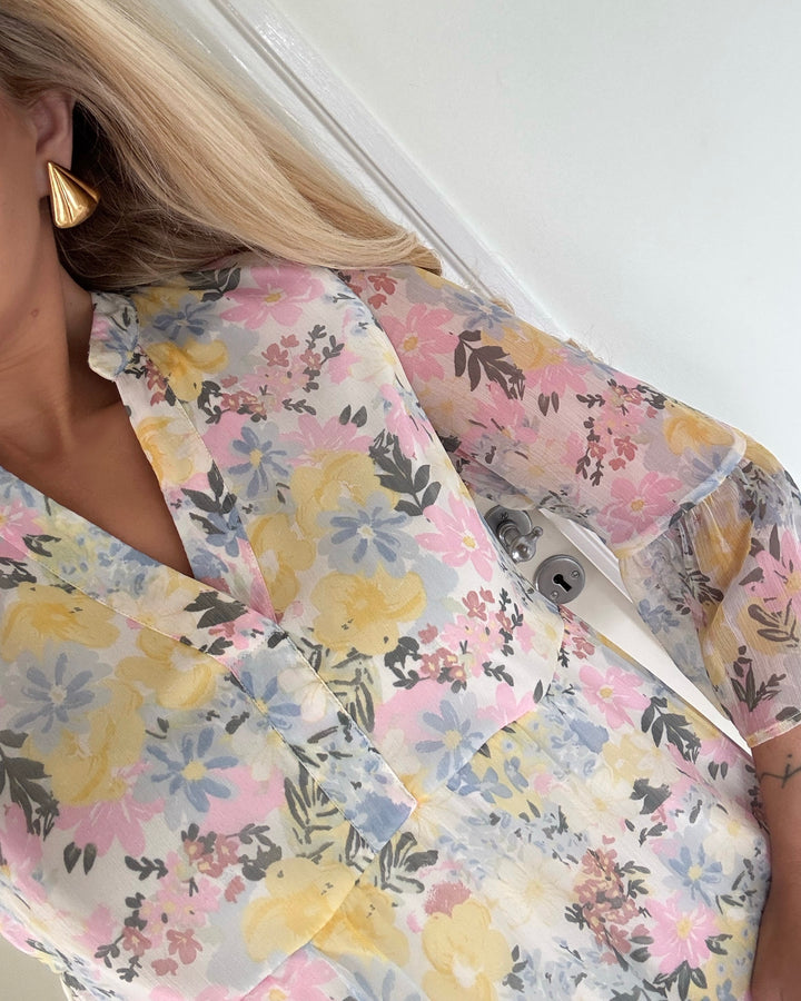 Vero Moda kjole smilla 3/4 short snow white kamille