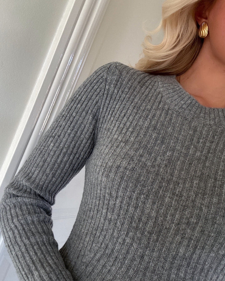 Vero Moda kjole josanna ls short medium grey melange