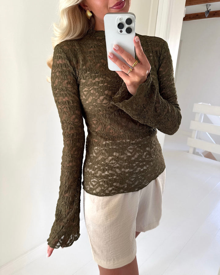 Vero Moda bluse talula ls straight dark olive